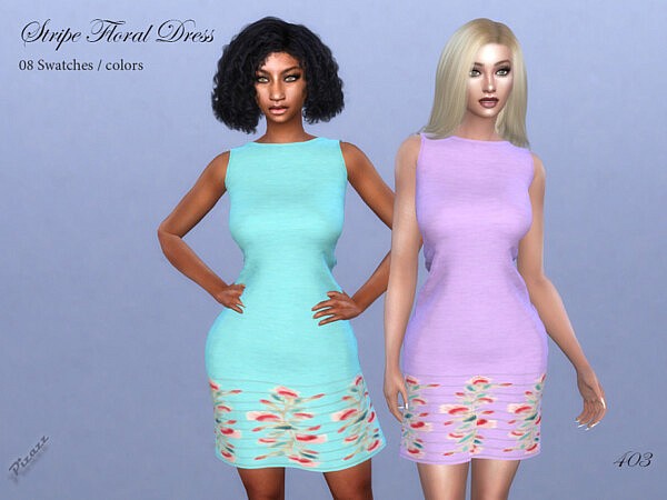 Stripe Floral Dress by pizazz from TSR