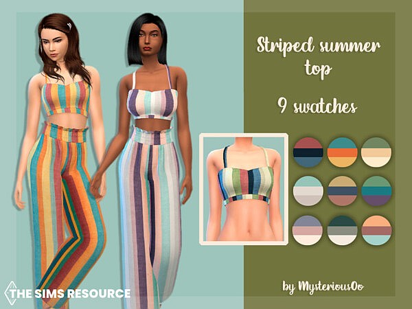 Striped summer top by MysteriousOo from TSR