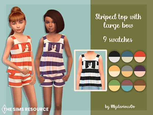 Striped top with large bow by MysteriousOo from TSR