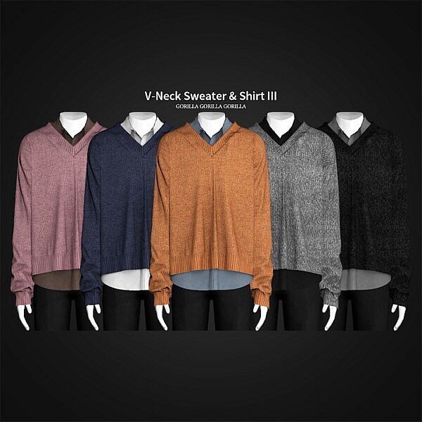 V Neck Sweater and Shirt III from Gorilla