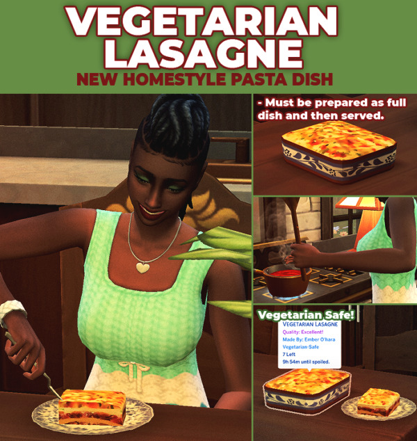 Vegetarian Lasagne   New Custom Recipe by RobinKLocksley from Mod The Sims