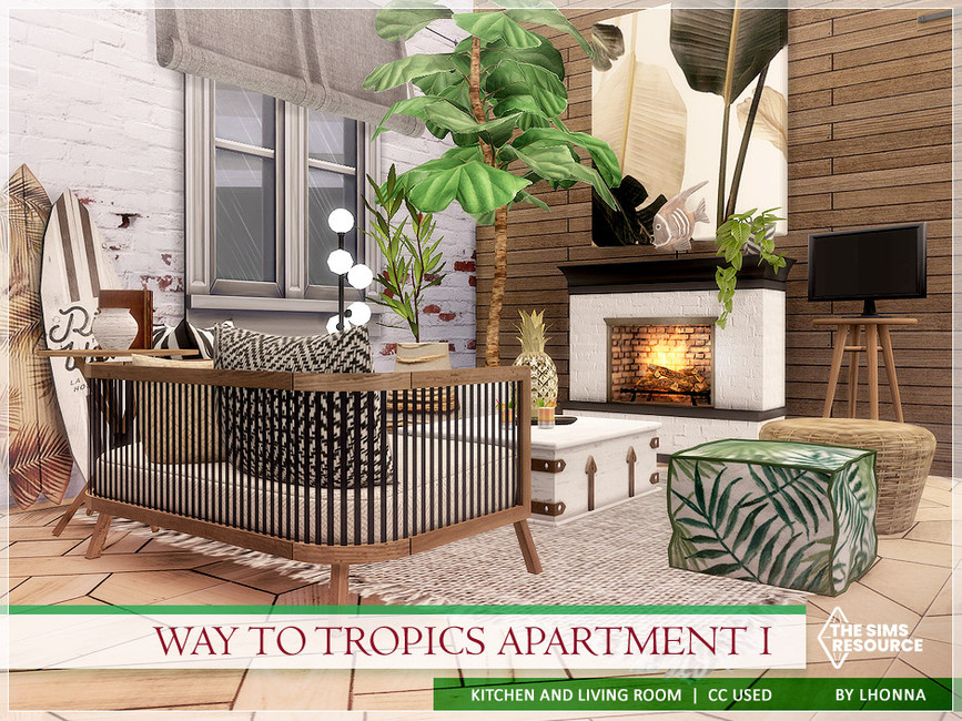 Way To Tropics Apartment – Kitchen and Living by Lhonna from TSR