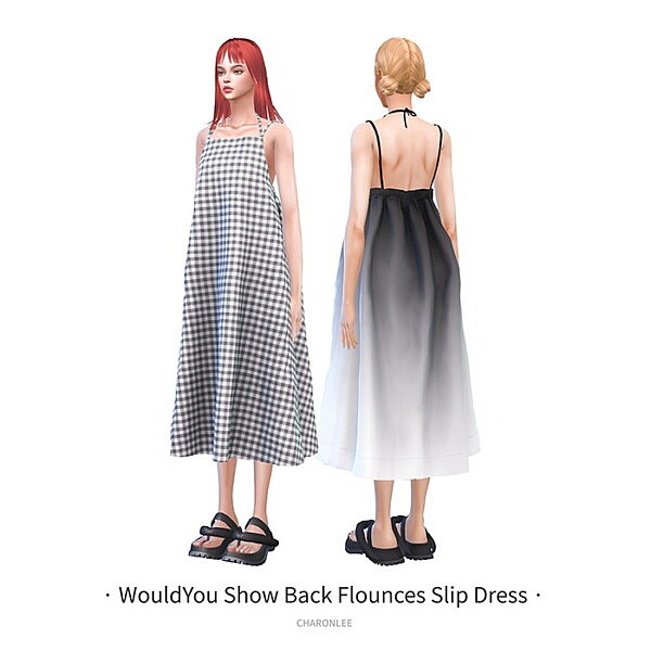 Would You Show Back Flounces Slip Dress from Charonlee