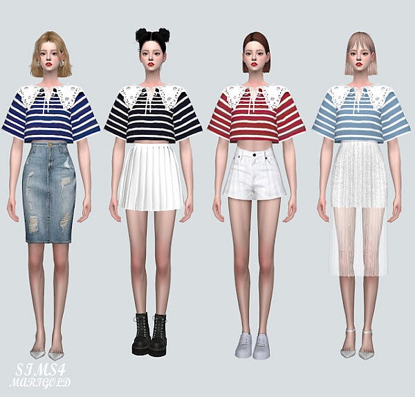 Punching Lace BC Sailor Top from SIMS4 Marigold