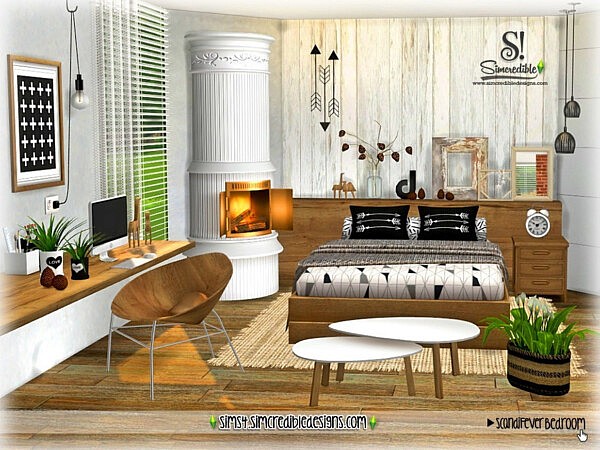 ScandiFever Bedroom decor by SIMcredible! from TSR