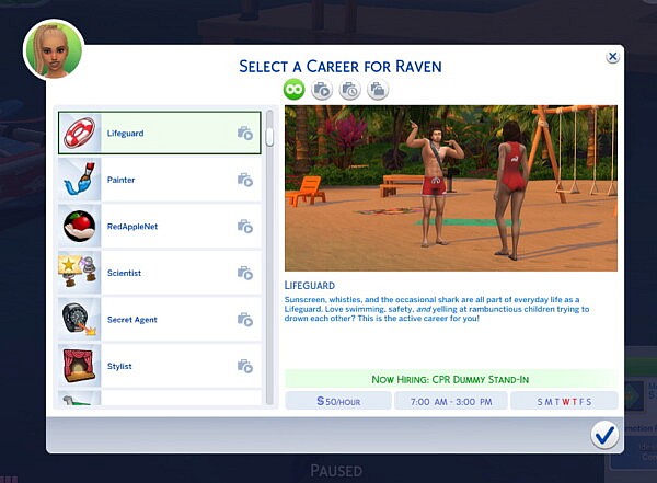 Active Lifeguard Career and Venue Type Slow Runners by simawhimhot from Mod The Sims