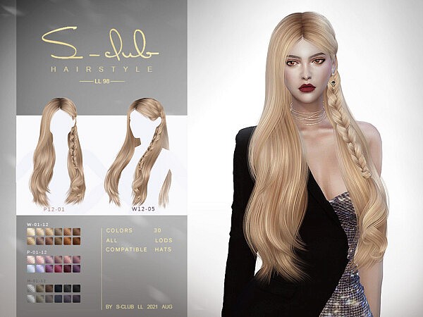 Braid Long curly hair by S Club from TSR