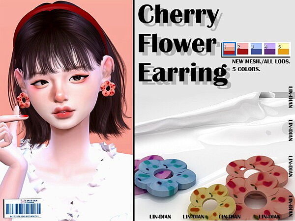 Cherry Flower Earring by LIN DIAN from TSR