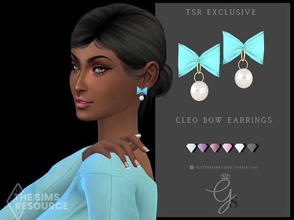 Cleo Bow Earrings by Glitterberryfly from TSR
