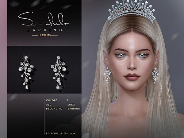 Diamond flower earrings by S   Club from TSR