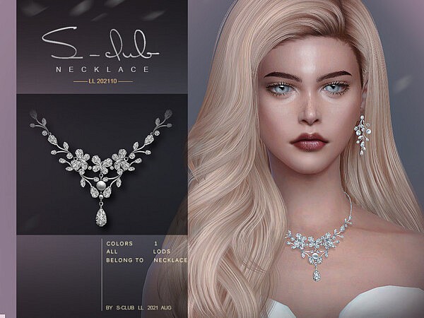Diamond flower necklace by S   Club from TSR