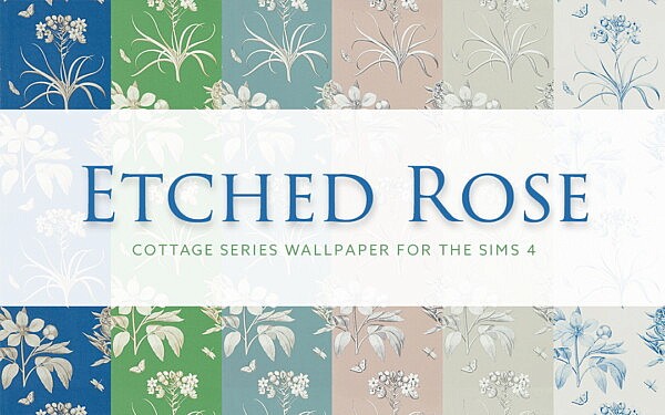 Etched Rose   Cottage Series Wallpaper from Simplistic