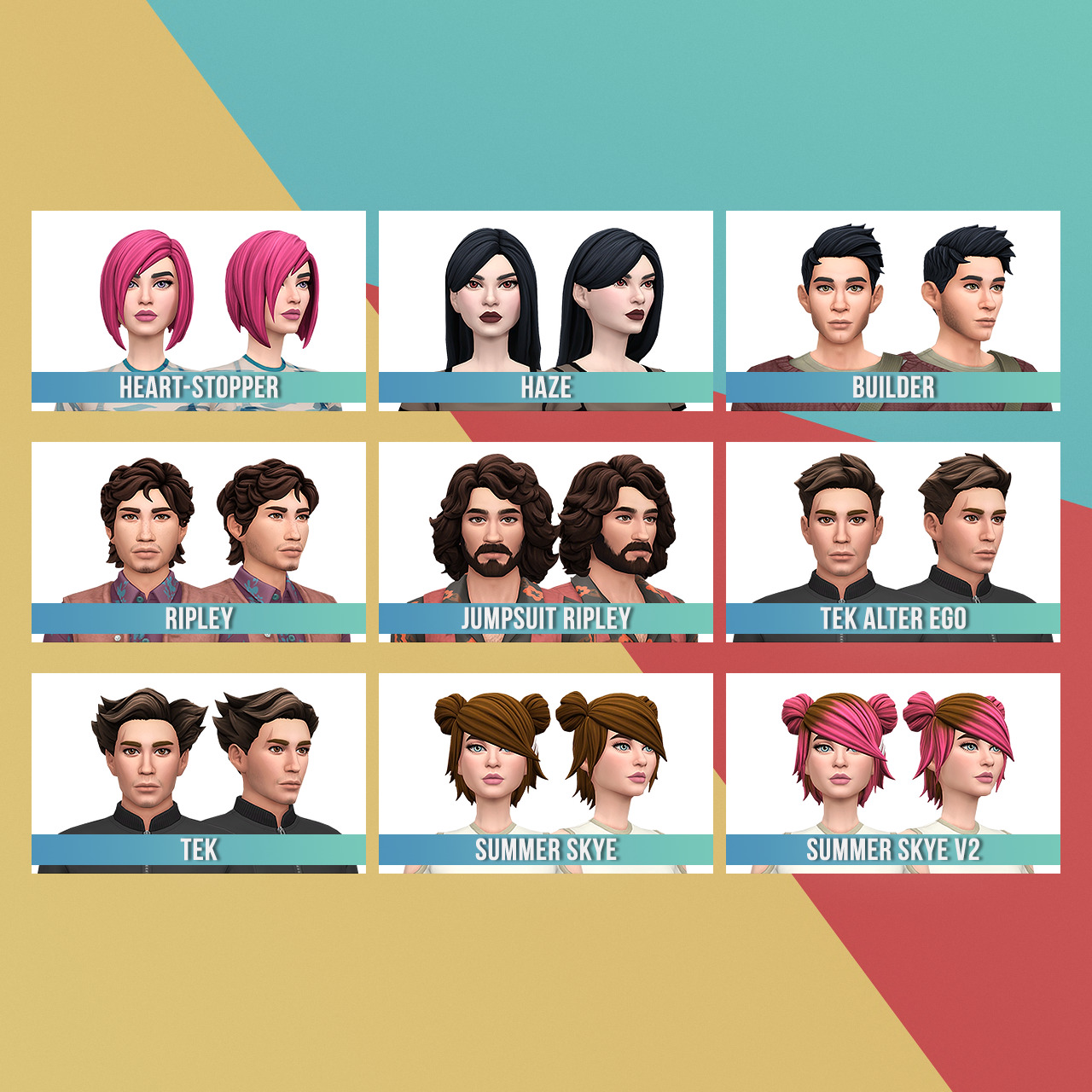 Fortnite Misc Hair Set 01 from Busted Pixels