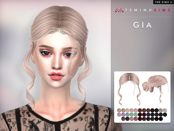 Gia Hair by TsminhSims from TSR