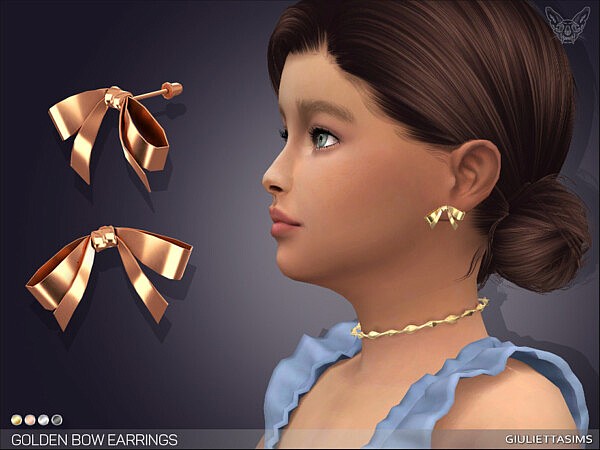 Golden Bow Earrings KG by feyona from TSR