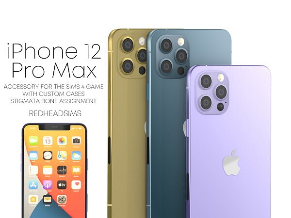 IPhone 12 Pro Max Cases and Air Pods from Red Head Sims