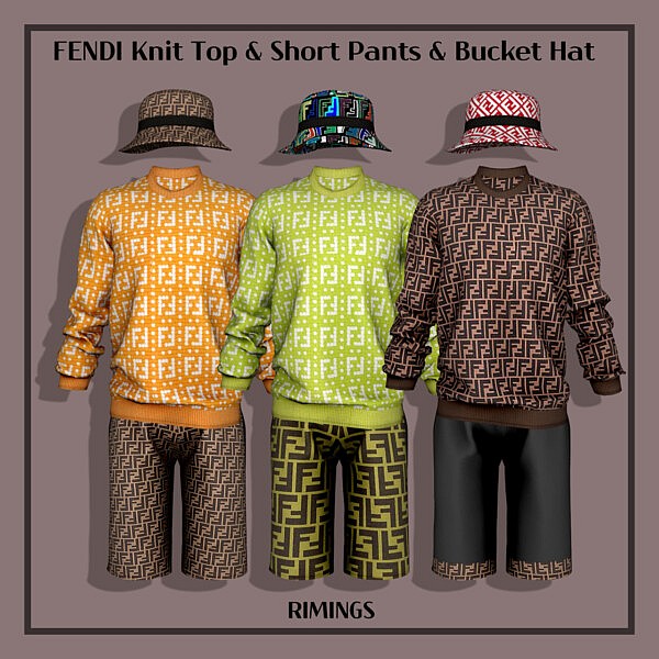 Knit Top, Short Pants and Bucket Hat from Rimings