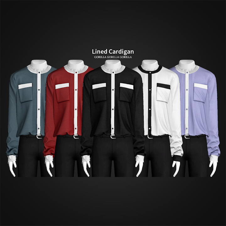 Lined Cardigan from Gorilla • Sims 4 Downloads