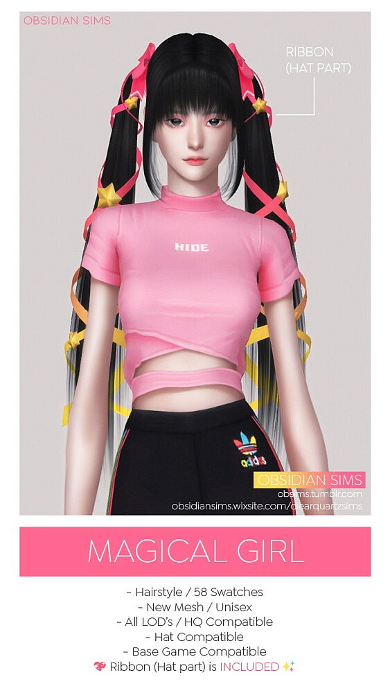 Magical Girl Hairstyle from Obsidian Sims