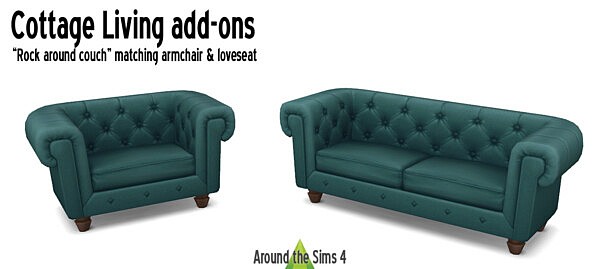 Matching armchair and loveseat from Around The Sims 4