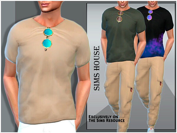 Mens T shirt with sunglasses by Sims House from TSR