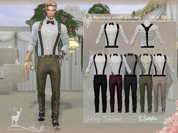 Mens formal suit with suspenders by DanSimsFantasy from TSR