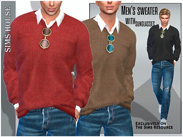 Mens sweater with sunglasses by Sims House from TSR