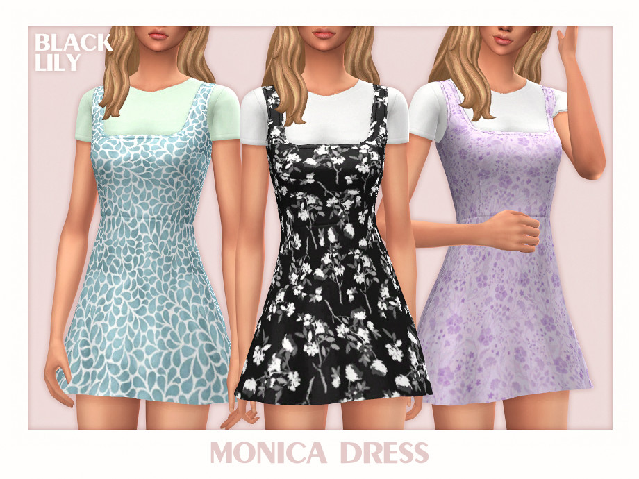 Monica Dress by Black Lily from TSR • Sims 4 Downloads
