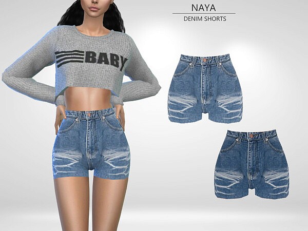 Naya   Denim Shorts by Puresim from TSR