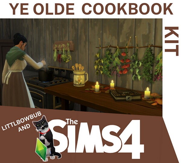 Olde Cookbook Kit by Littlbowbub from Mod The Sims