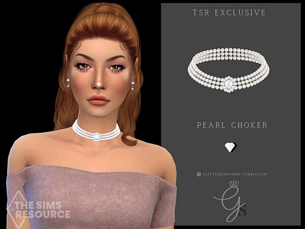Pearl Choker by Glitterberryfly from TSR