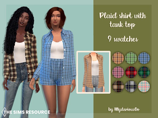 Plaid shirt with tank top by MysteriousOo from TSR