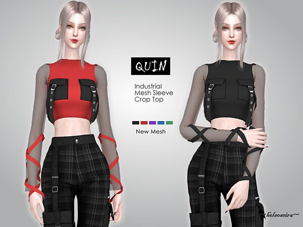 QUIN   Ribbon sleeves Top by Helsoseira from TSR