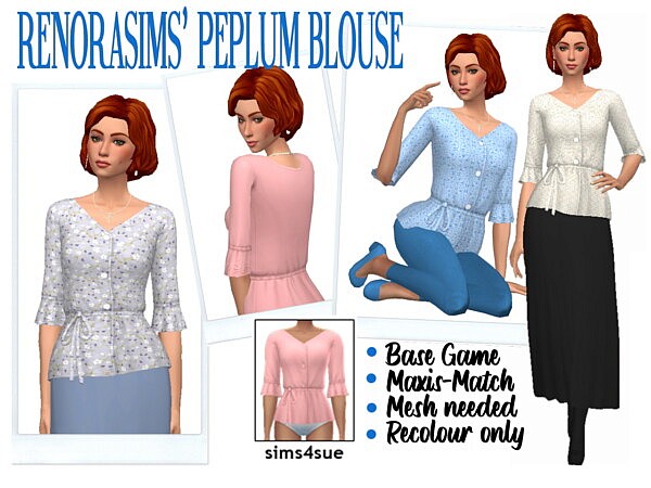 RENORASIMS’ Peplum Blouse from Sims 4 Sue