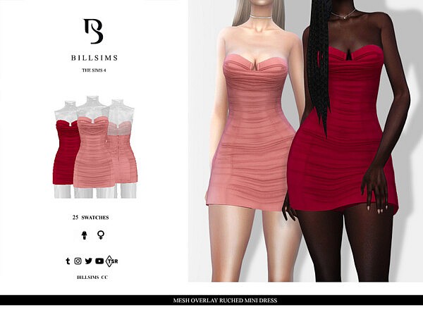 Ruched Mini Dress by Bill Sims from TSR