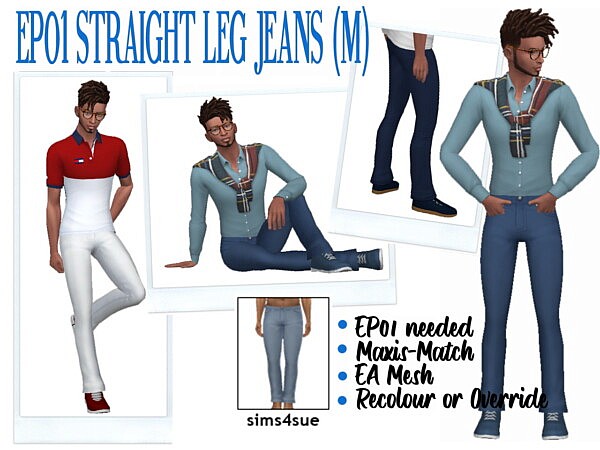 Straight Leg Jeans M from Sims 4 Sue