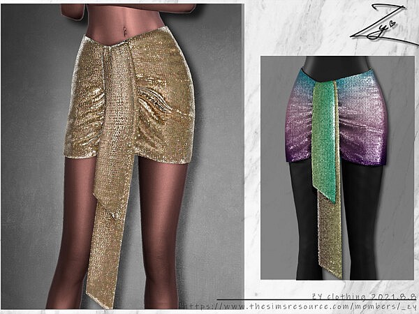 Sequin Ribbon mini skirt by zy from TSR