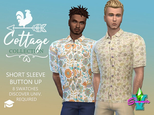 Cottage Short Sleeve Button Up by SimmieV from TSR