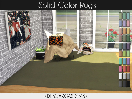 Solid Color Rugs from Descargas Sims
