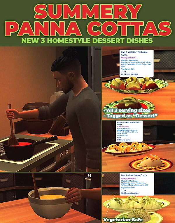 Summery Panna Cottas   New Custom Recipe by RobinKLocksley from Mod The Sims