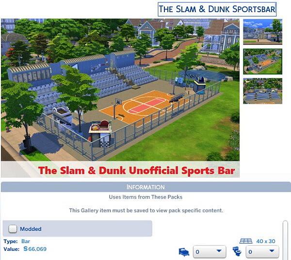 The Slam Stamp, Dunk Unofficial Sports Bar by PurrSimity from Mod The Sims
