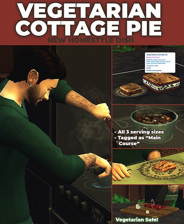 Vegetarian Cottage Pie   New Custom Recipe by RobinKLocksley from Mod The Sims