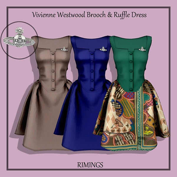 Vivienne Brooch and Ruffle Dress from Rimings