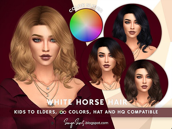 White Horse Hair by SonyaSimsCC from TSR