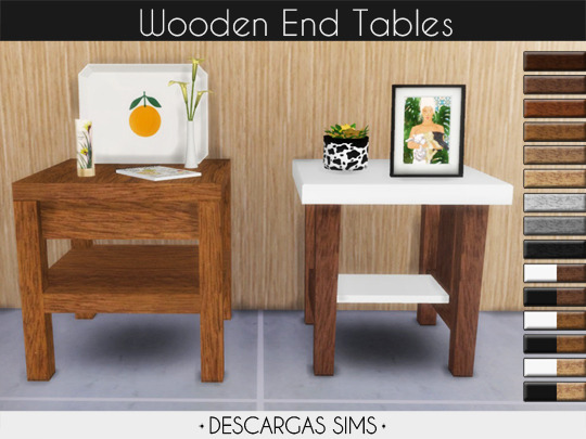 Wooden End Tables from Descargas Sims