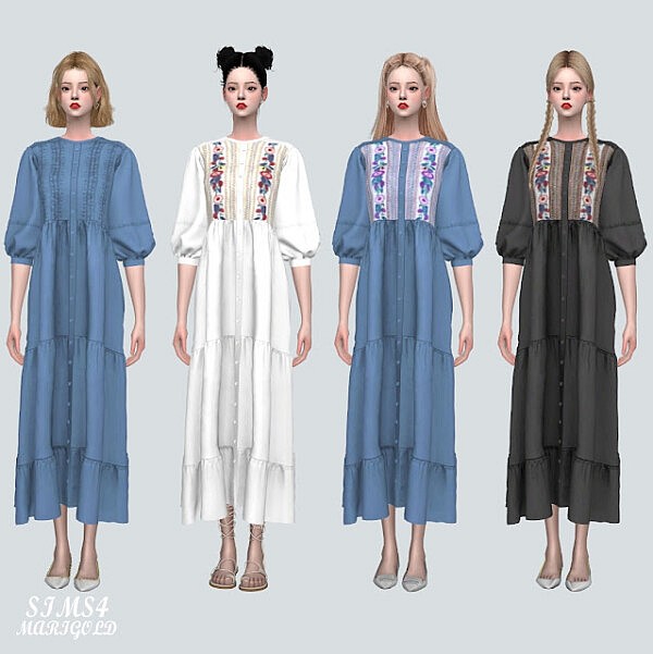 91 F Long Dress from SIMS4 Marigold