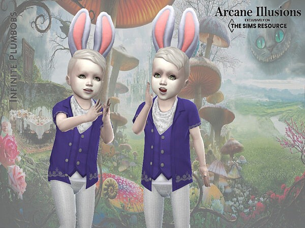 Arcane Illusions Toddler White Rabbit Shirt by InfinitePlumbobs from TSR