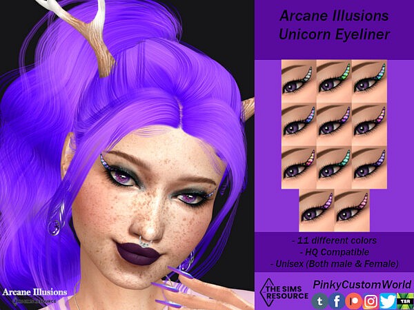 Arcane Illusions   Unicorn Eyeliner by PinkyCustomWorld from TSR