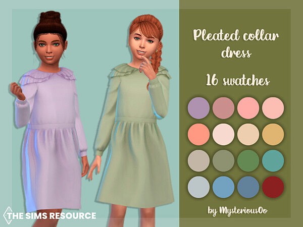 Pleated collar dress by MysteriousOo from TSR