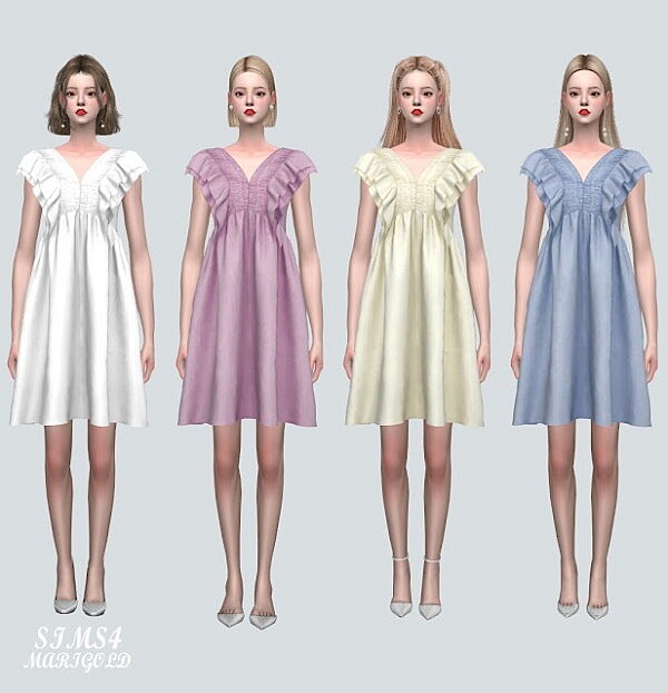 80 Sleeveless Frill Mini Dress from SIMS4 Marigold